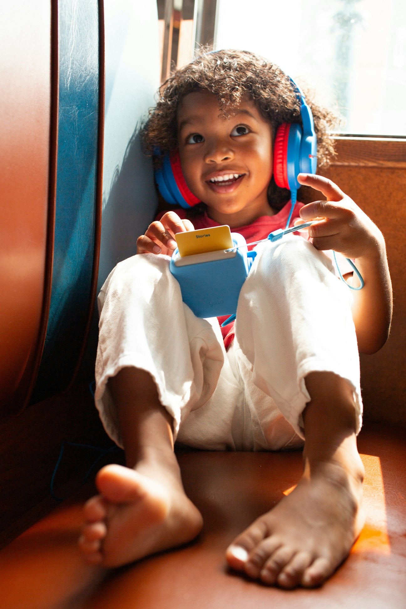 Yoto Mini on a train